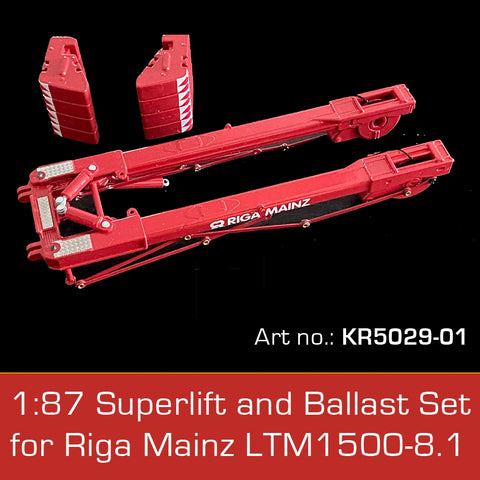 1:87 Superlift + 8 x Ballast + 7-Sheaves hook for Riga Mainz LTM1500
