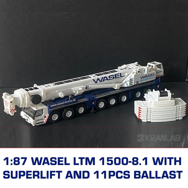 1:87 Wasel Liebherr LTM1500-8.1 with Superlift and Ballast