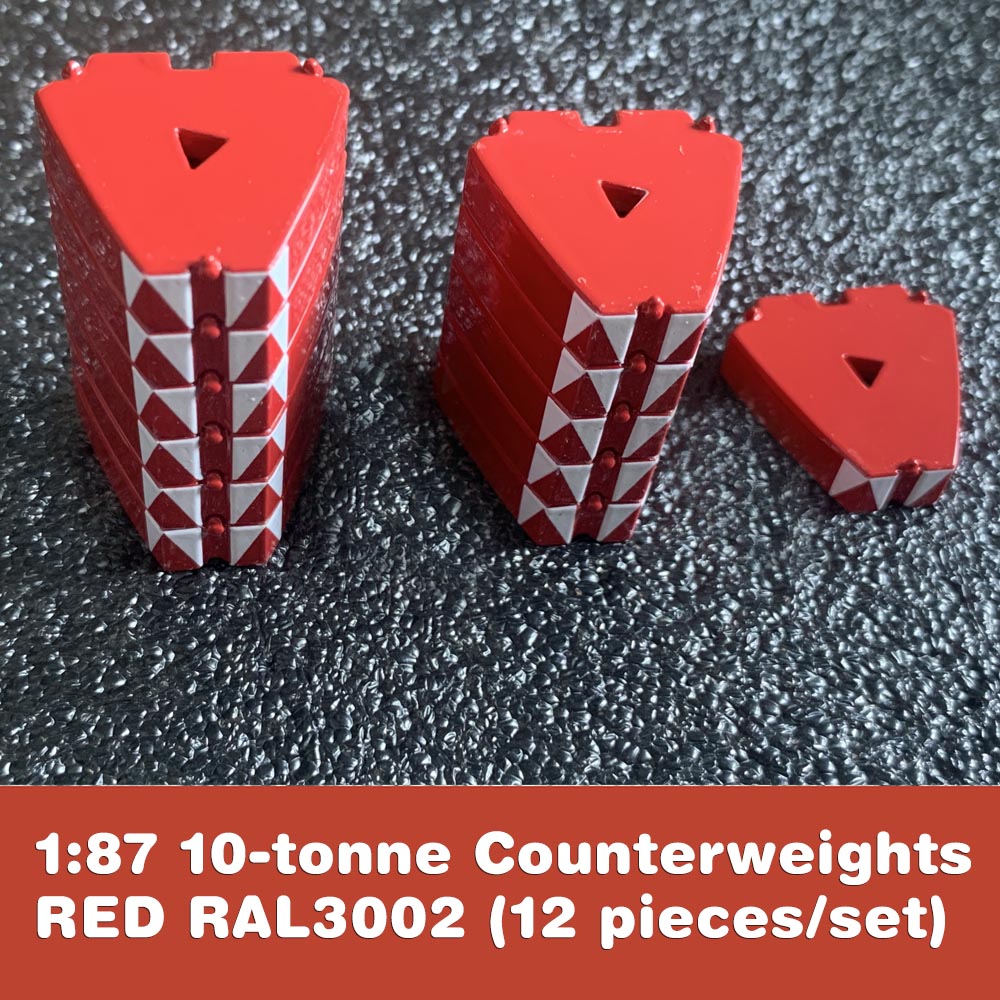1:87 10t Counterweights in Red RAL 3002